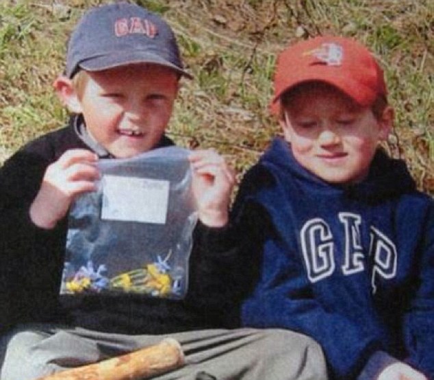 Schoolboy to football star: Martin Odegaard, pictured with his brother, rose through the academy of his local team in Norway but now plays for the European champions