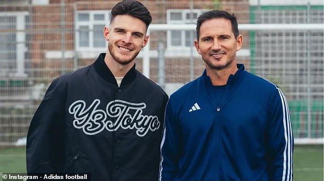 Rice was given the bespoke Adidas boots by Lampard to mark his 50th cap for the Three Lions