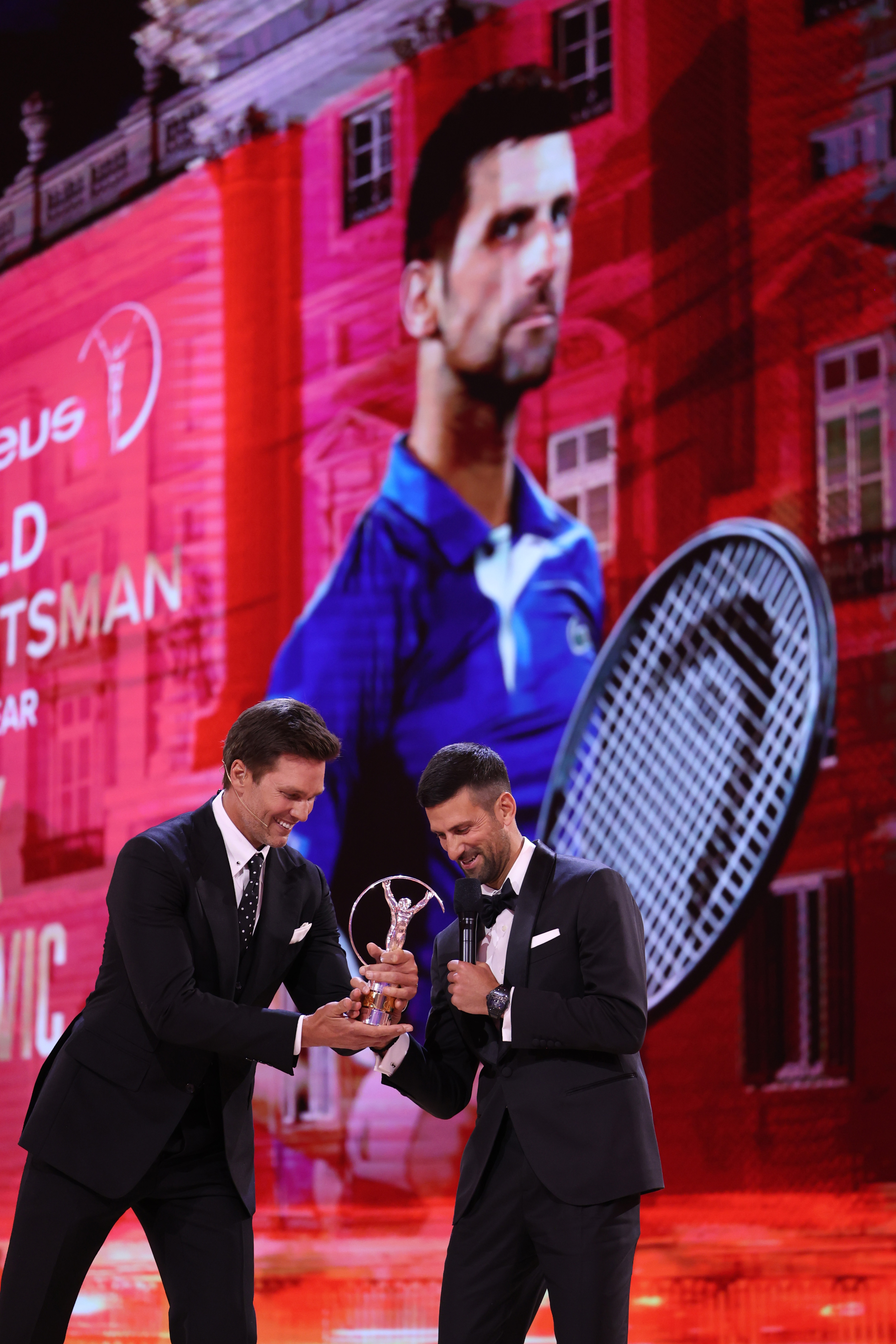 Brady was also at the awards to present Novak Djokovic with Sportsman of the Year