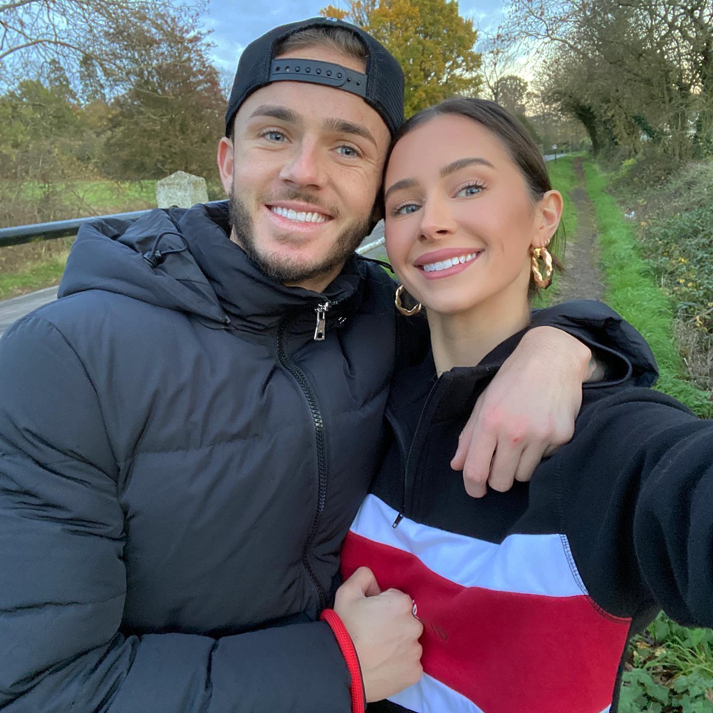 Spurs playmaker James Maddison poses with missus Kennedy