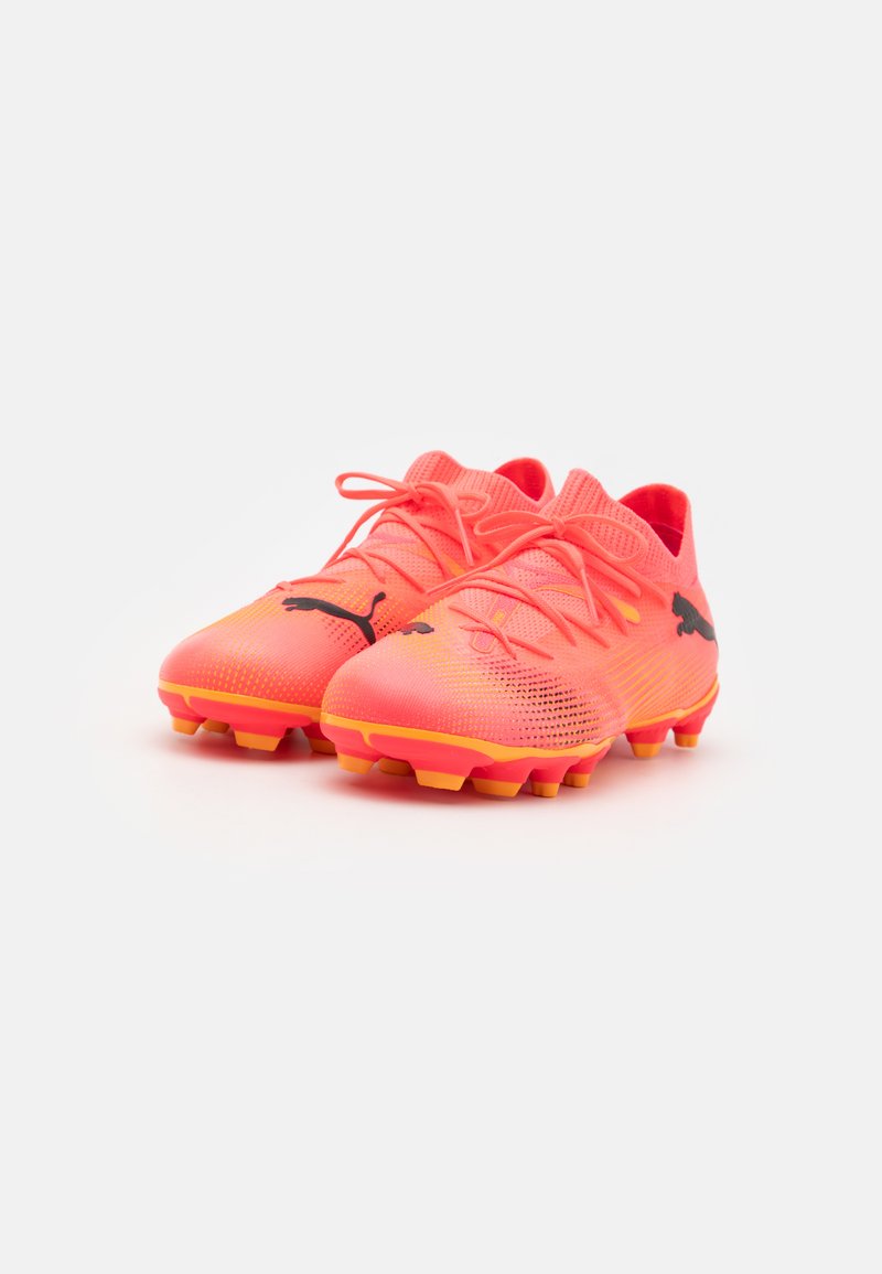 Puma FUTURE 7 MATCH FG/AG JR UNISEX - Moulded stud football boots - sunset  glow/black/sun stream/mottled orange - Zalando