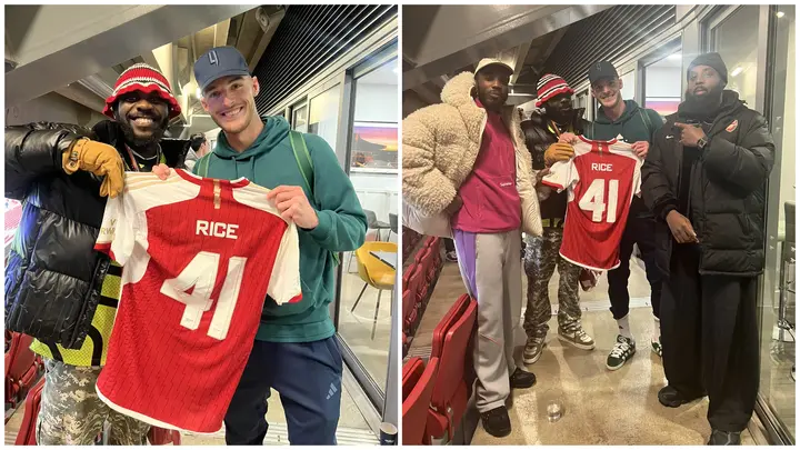 Declan Rice: Odumodublvck Spotted With Arsenal Star After Victory Over Lens  in UCL, Video