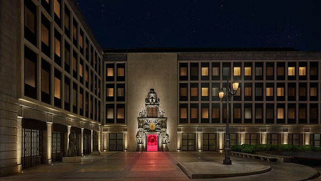 Opening in 2022, the interior features a grand ornate marble entrance which opens into a pink lobby and a modern spiral staircase