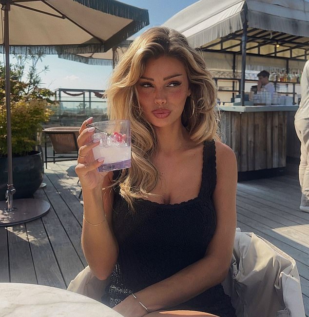 Both men have model girlfriends, with Bellingham dating Dutch influencer Laura Celia Valk (pictured)