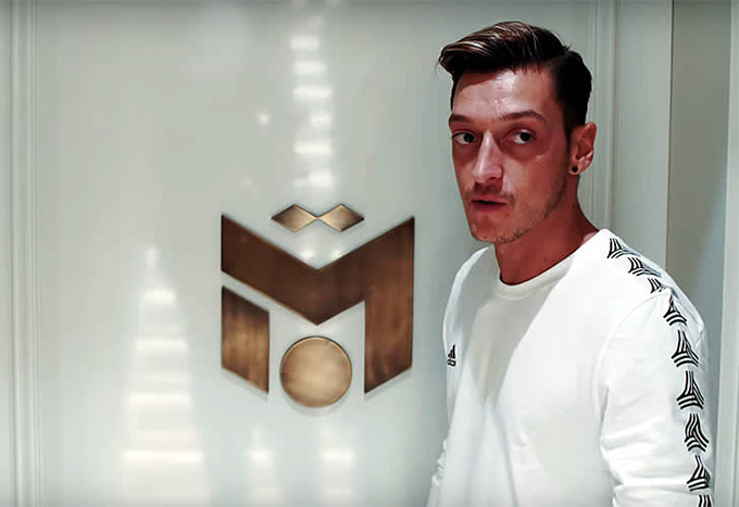 Ozil's trademark logo is attached to every door in the villa.