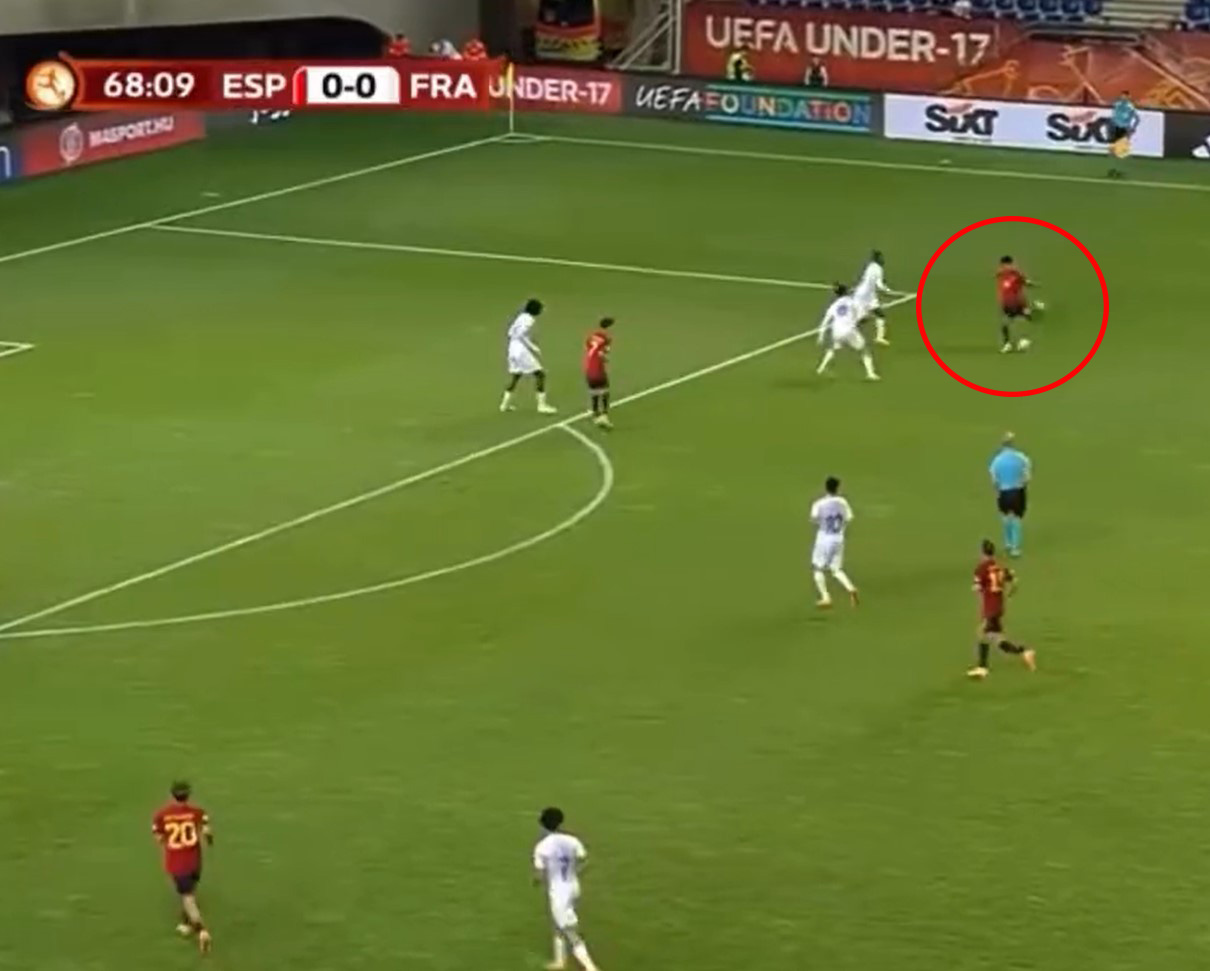 A video has emerged showing he scored the exact same goal against France's u17s last year