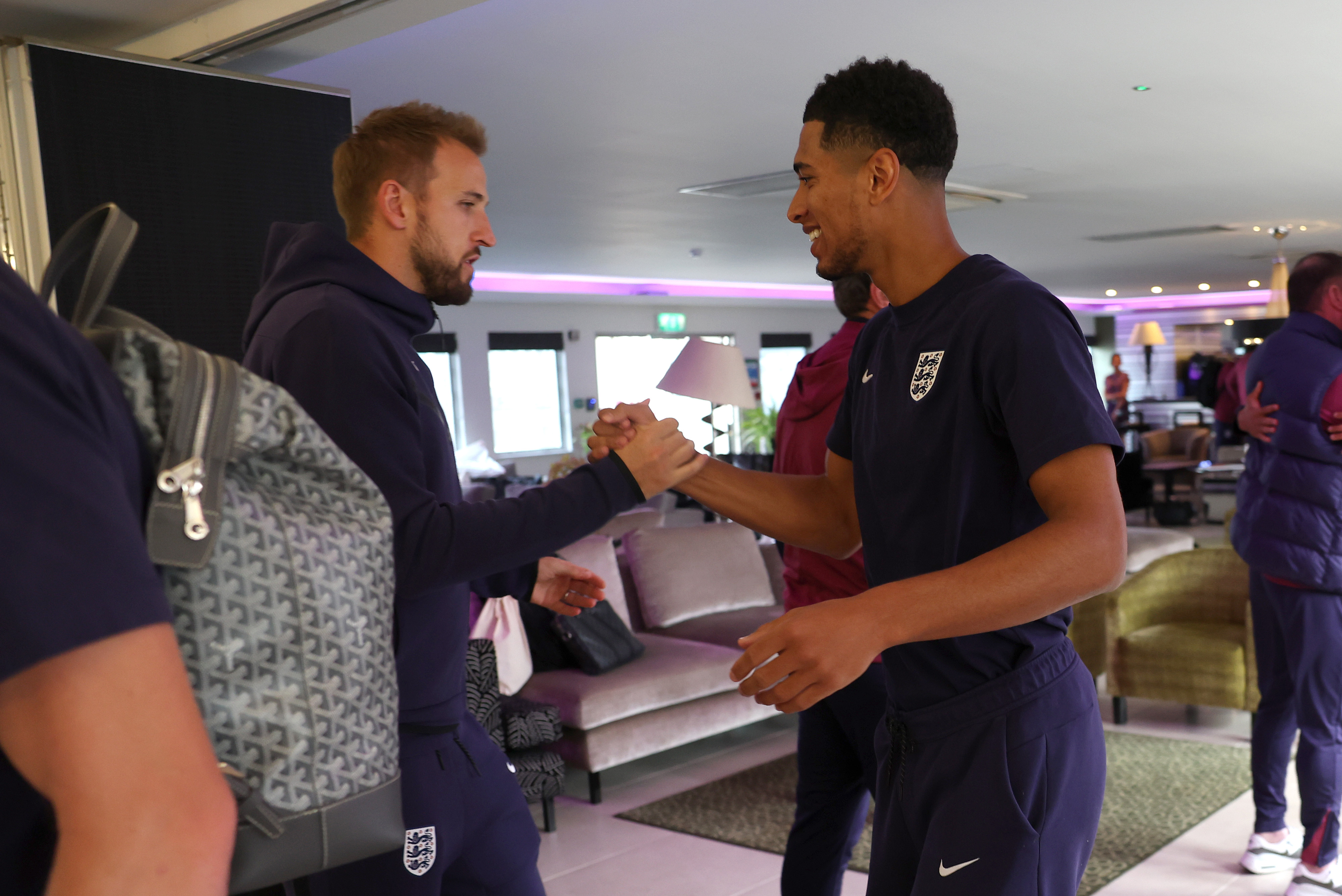 Kane and Jude Bellingham flew back to England with the squad