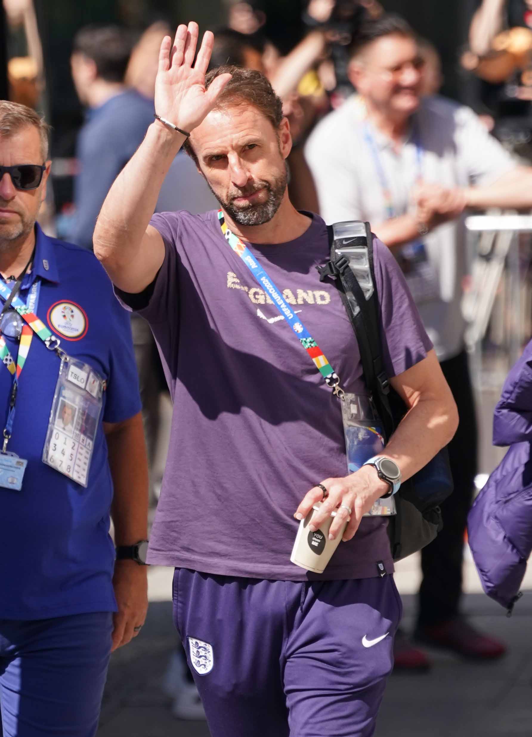 Earlier Southgate waved to fans that had come to applaud them in Berlin