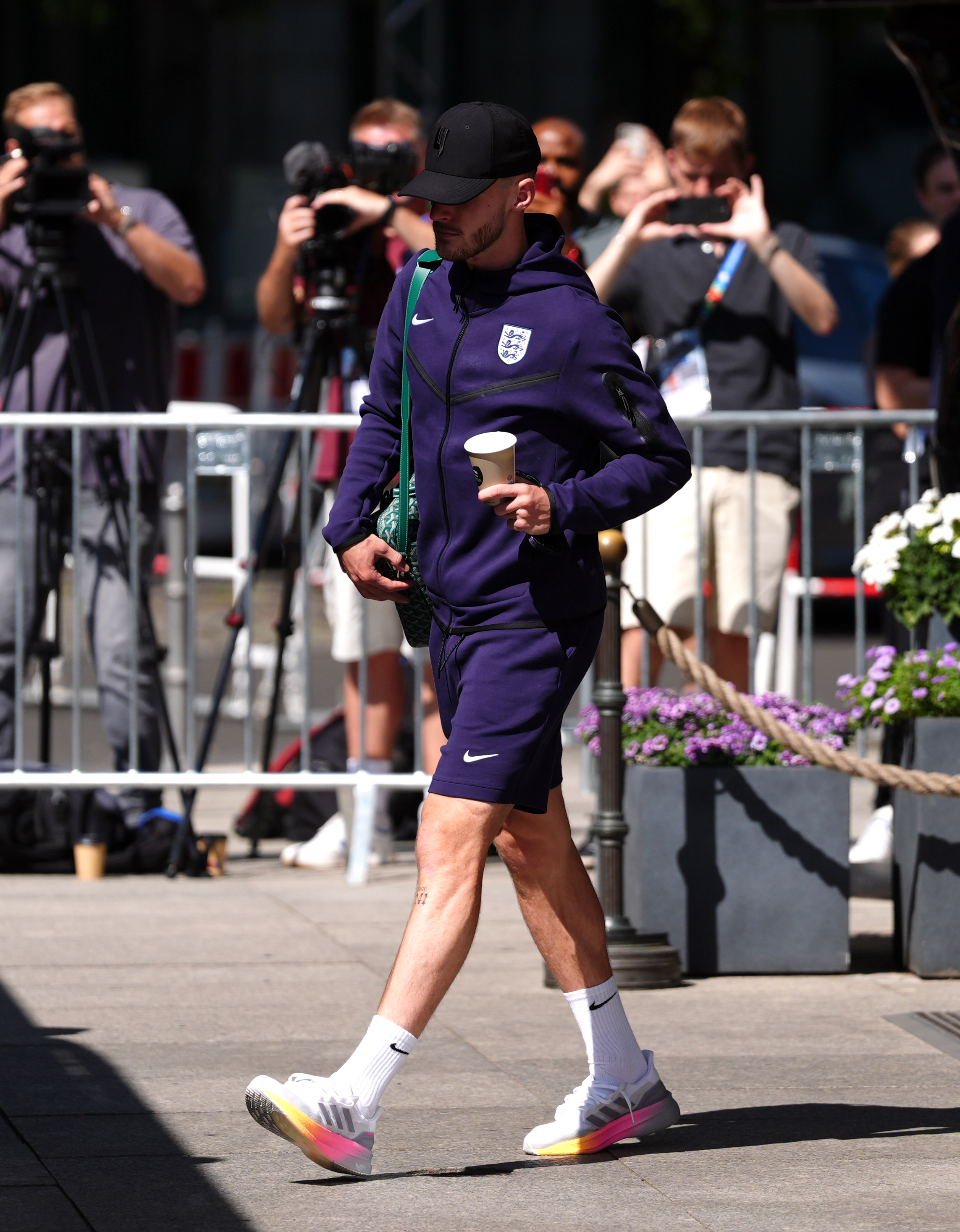 Declan Rice wore a cap as he kept a low profile on the way to the team bus