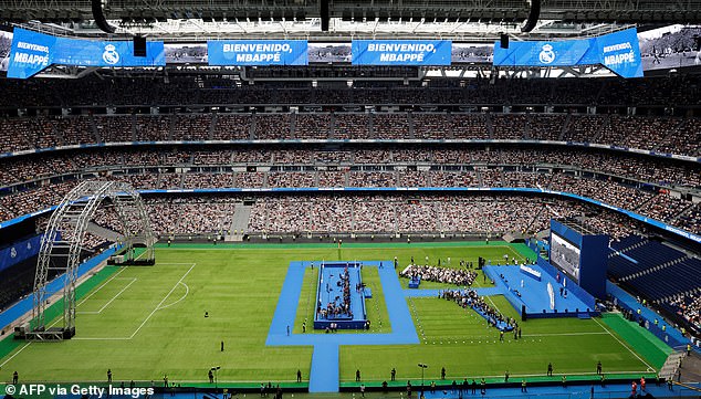 Around 80,000 fans have arrived at the Santiago Bernabeu to witness his unveiling