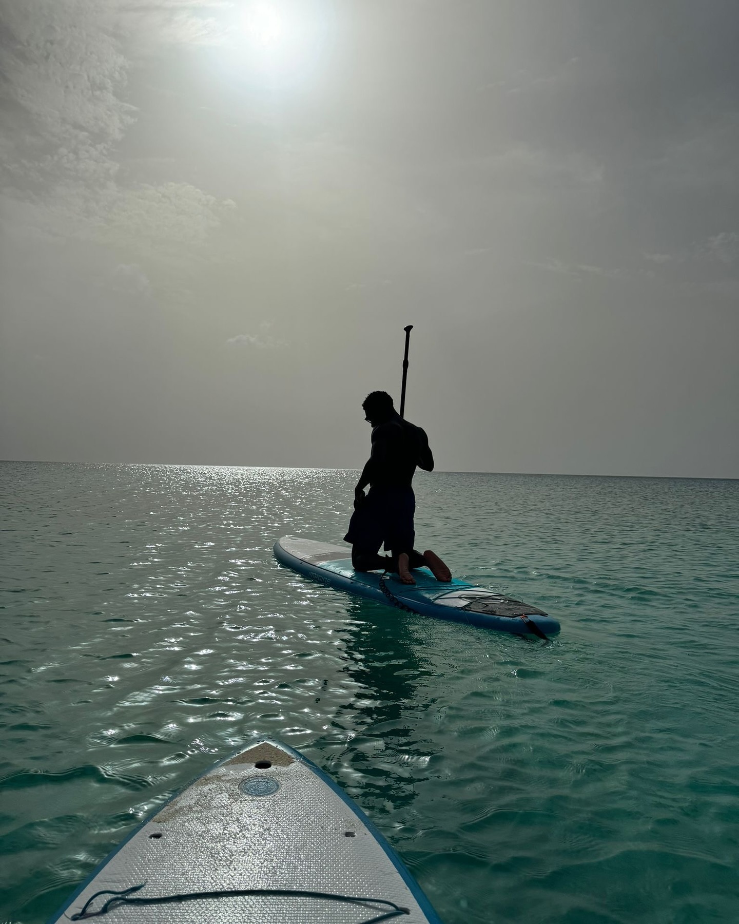 The Arsenal winger spent some time stand-up paddle boarding